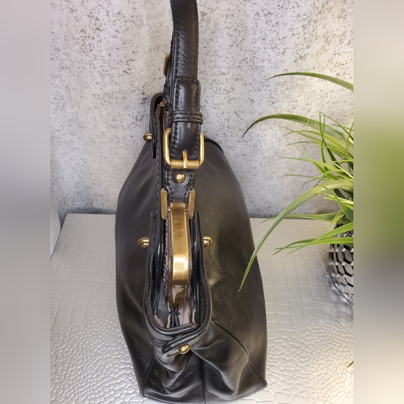 Talbots  100% Genuine Leather Double Turnlock Snakeskin Detail Satchel bag - Picture 6 of 13